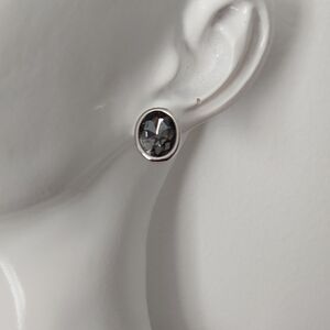 Vintage Oval Crystal Stud Earrings